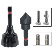 2PC Deburring Chamfer Tool Countersink Drill Bit Set External Internal For Metal