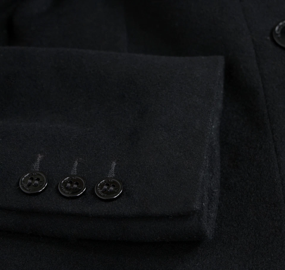 ARMANI JEANS women's Black Wool Blend Coat, SIZE M - Image 4 of 4