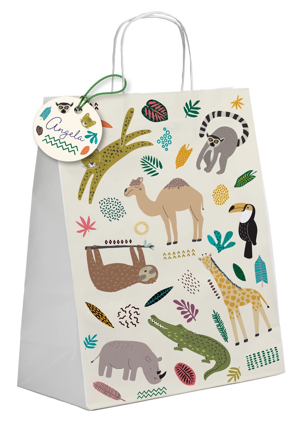 Folat 68317 Small Bags Zoo Party Pack of 6, Multi-Coloured