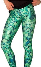 Shamrock Clover St Patrick s Day Lotus Leggings Womens Juniors Szs XL 2XL 4XL