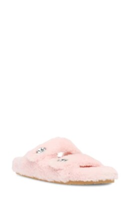 NIB Cuddle Faux Fur Slipper Women STEVE MADDEN Size Baby Pink
