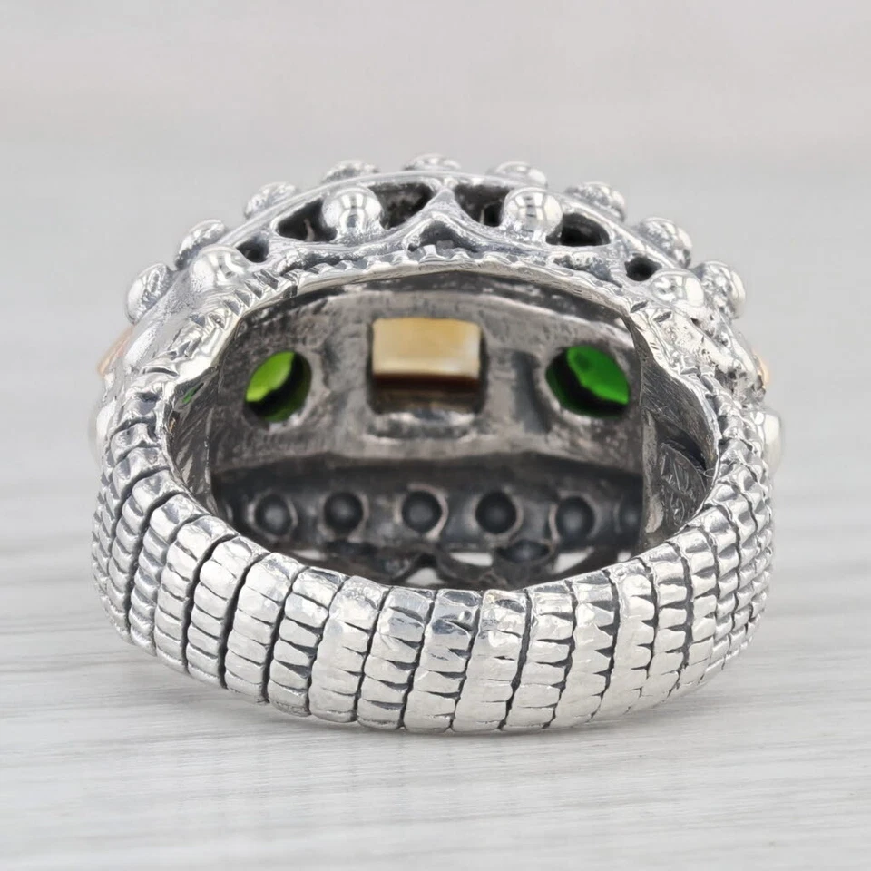 Anel de coquetel Alwan Vahan 2,65 ctw diópsido citrino prata esterlina ouro 14k - Imagem 4 de 4