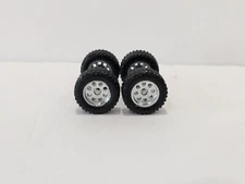 1:64 Scale 14mm 8 Hole Deep Dish Silver Off Road Real Rider Style Wheels + Tires