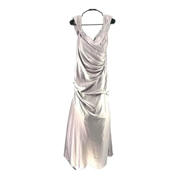 La Femme | 12 Silver Metallic Evening Dress Ruched | eBay