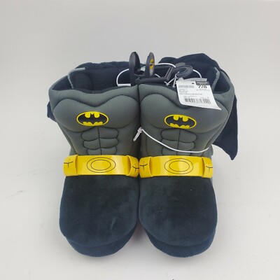 Batman DC Comics Boy's Black Boot Slip-On Slipper NWT Size 7/8