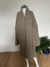 Zara Women New Ribbed Knit Coat Size  L S Ref. Beige | 5536/158