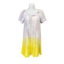 Anthropologie HD in Paris Dipped Chroma Gauze Floral Overlay Dress sz 4