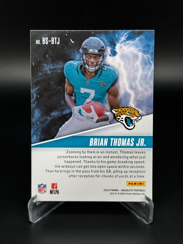 2024 Absolute Football By Storm Brian Thomas Jr. #BS-BTJ Jaguars RC - Spedizione gratuita - Foto 2 di 2