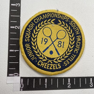 Vtg 1981 SOUTH PACIFIC TITLES JUNIOR SQUASH CHAMPTIONSHIP CHEEZELS Patch C16P