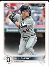 2022 Topps #148 Zack Short RC Detroit Tigers