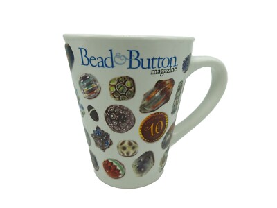 Bead & Button Magazine 10 years 12oz. Coffee Mug Tea Cup Ceramic CRACKED