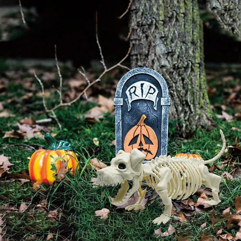 NEW SKELETON DOG HALLOWEEN DECORATION LIGHT UP SPOOKY PARTY DECORATION SCARY - Image 4 of 4