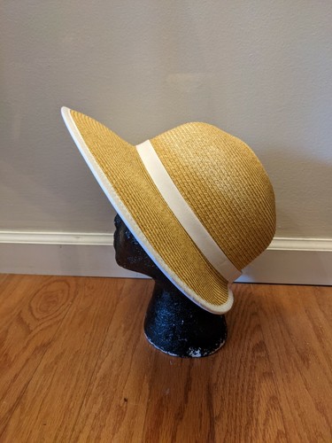 Backless White Brim Sun Hat Straw 22 