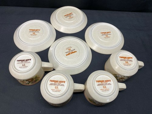 Lenox Temperware "MAGIC GARDEN" ~ Set of 4 ~ Cups & Saucers ~ 2 3/4" Tall - Picture 9 of 10