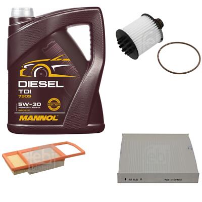FEBI BILSTEIN Inspektionspaket 5L MANNOL Diesel TDI 5W-30 für Fiat Panda 312