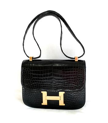 HERMES CONSTANCE VINTAGE CROCODILE BLACK BAG POLISHING RECEIPT | eBay