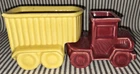 LOT OF 2 SET VTG SHAWNEE POTTERY BIG RIG SEMI TRUCK CAB & TRAILER PLANTER 680