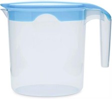 1L Plastic Jug with Lid Measurement Markings Water Juices Milk Fridge Door Jug