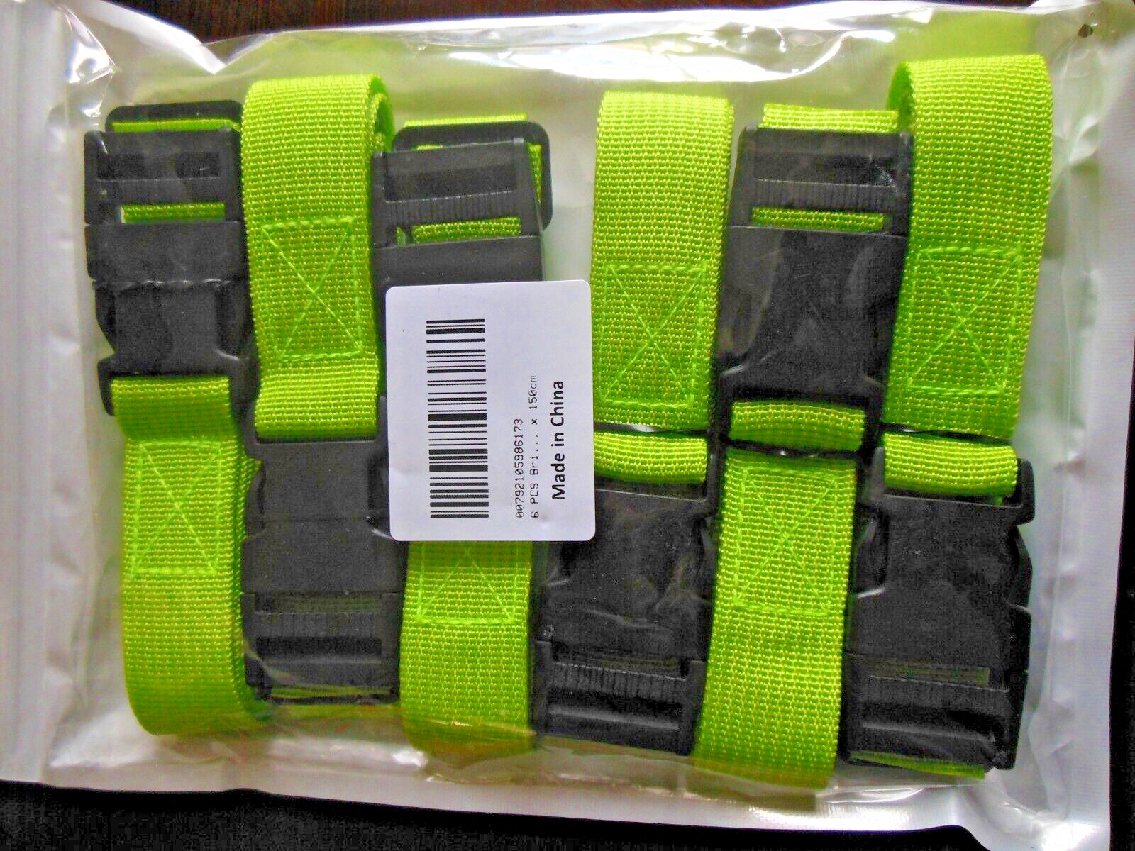 Straps 6-pcs * Lime Green  *5 Feet Circumference * Free Shipping