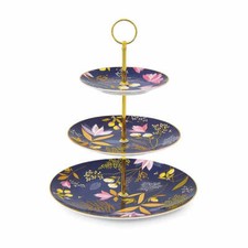 Portmeirion Sara Miller Orchard Tier Cake Stand - Navy
