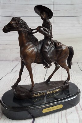 Old West Cowboy Mit Pferd Bronze Skulptur Western Kunst Remington Figur Dekor