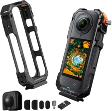 K&F Concept Camera Cage Protective Case with Silicone Lens Cover for Insta360 X5