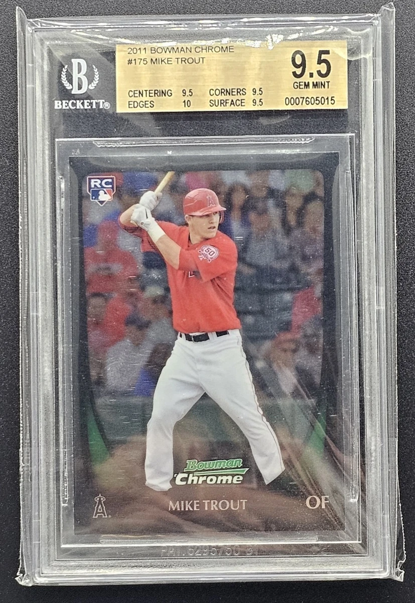 Bowman Mike Trout Grade 9.5 Baseball Sports Trading Cards