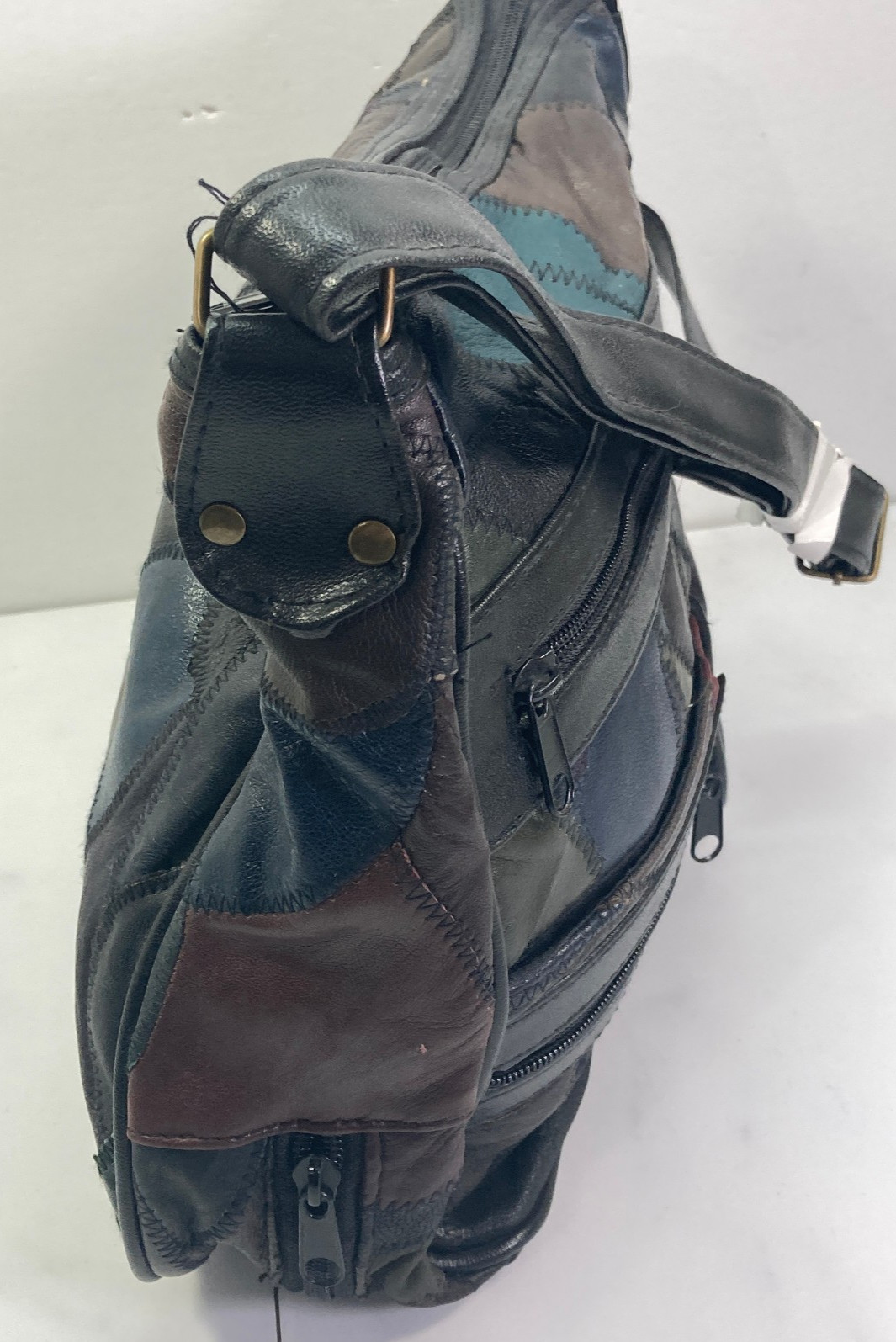 Woman's Dark Multicolor Patchwork Purse Crossbody… - image 8