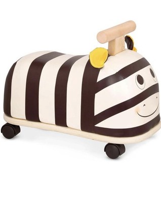 B. Toys Zippity Zebra Ride-On Zebra  Retractable Toy for Toddlers Wooden Toy