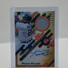 2025 Topps Pristine Autograph Relic Gold Refractor Prince Fielder /50 Tigers