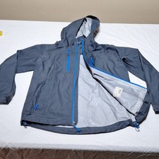 L.L.Bean Double Up Outerwear System Kids Jacket Gray Blue L 14-16 Hooded