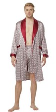 Tony  Candice Men  s Satin Robe Lightweight Long Sleeve Silk Kimono Bathrobe ...