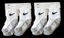  2 PACKS NEW Nike Toddler Lightweight Ankle Socks 6 Pack White/Black 2-4 Years