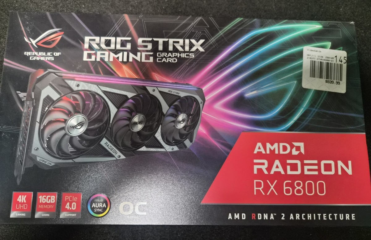 グラフィックボード・グラボ・ビデオカード ASUS ROG STRIX RADEON RX 6800 OC 16GB ASUS ROG STRIX Radeon RX 6800 OC 16GB GAMING (works perfect) | eBay