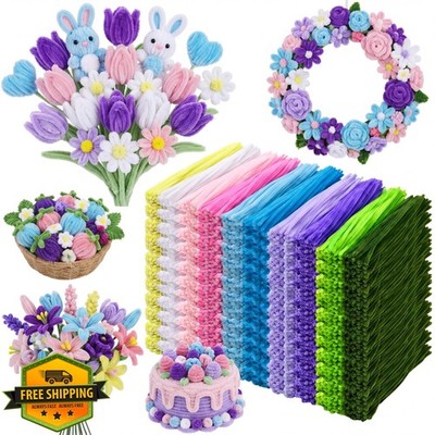 Libima 3800pc Pipe Cleaners Bulk: Bright, 10 Colors, 12'' Fuzzy Sticks Craft