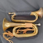 Original WW2 II Japanese Imperial Military Brass Bugle Trumpet 2-PCS set Japan