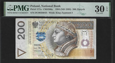 Poland 200 Zlotych 1994 PMG 30 P#177a Series DU King Sigismund I