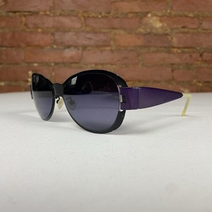 Vintage L.A. Eyeworks Cat Mandu 896 Titanium Sunglasses Purple Black LA Eyeworks