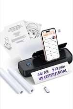 A81 Portable Printer Wireless 8.5x11 US Letter/A4 Thermal Paper Inkless 