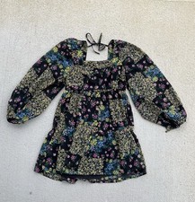 Nasty Gal Floral Tiered Cottagecore Mini Dress Square Neck Puff Sleeve Size 4