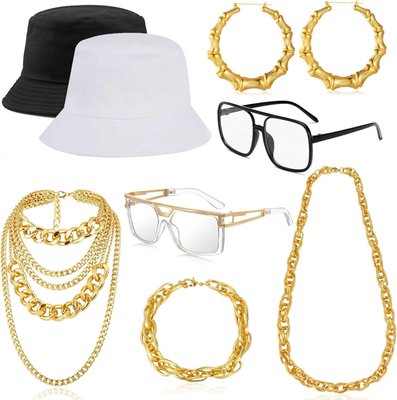 80S 90S Accessories Outfit for Women Men Hip Hop Costume Kit  display picture 1