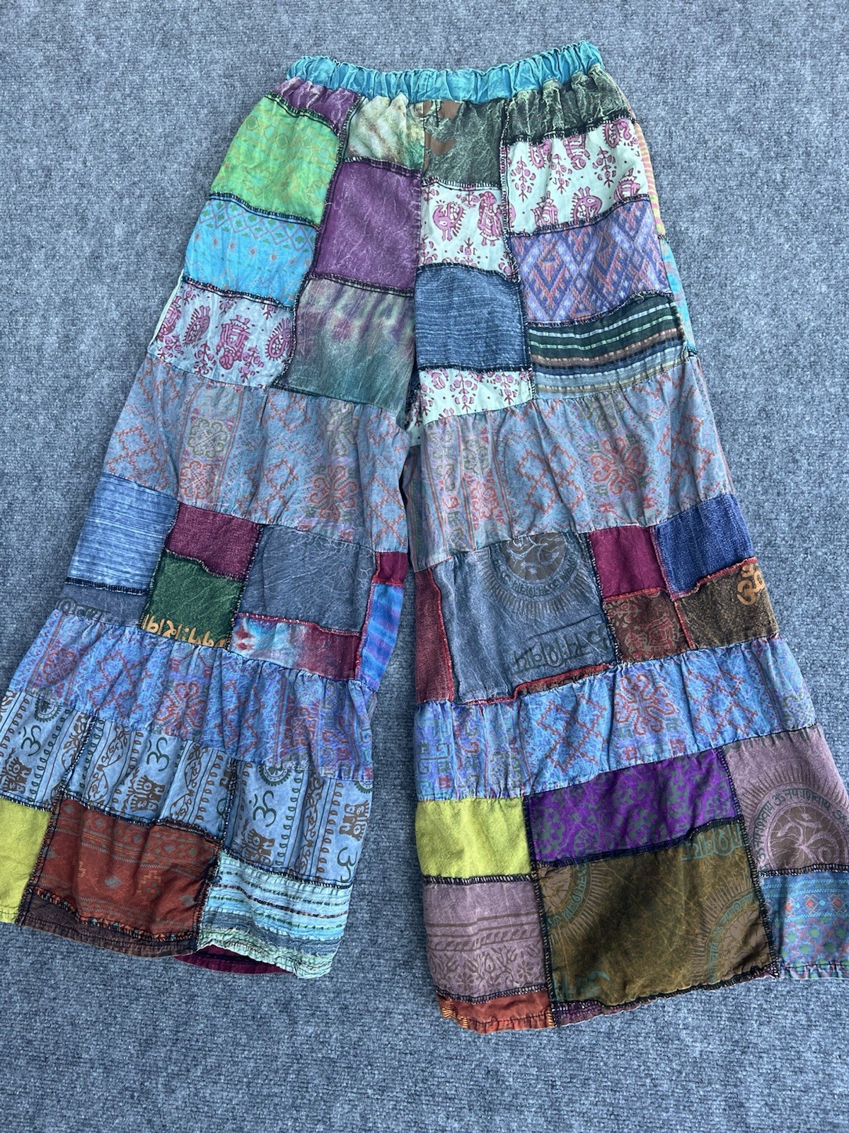 Kathmandu Imports Patchwork  Drawstring Pants Wid… - image 14