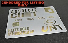 Absolute Cu*t Elite Gold Membership - Plastic Card - Gold & Silver Metallic