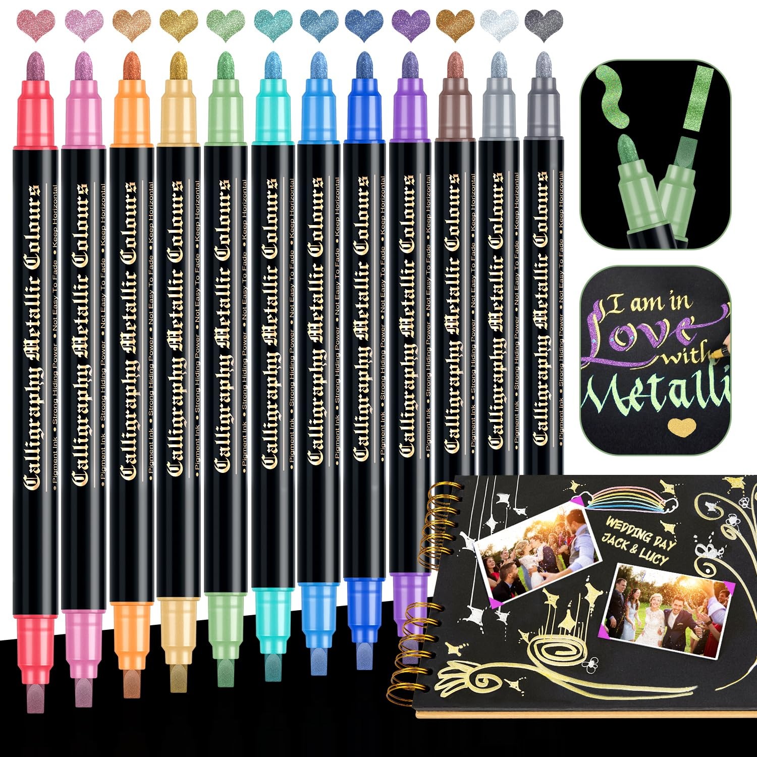 For Scrapbooking: 12 Dual Tips Scrapbook Markers For Black P