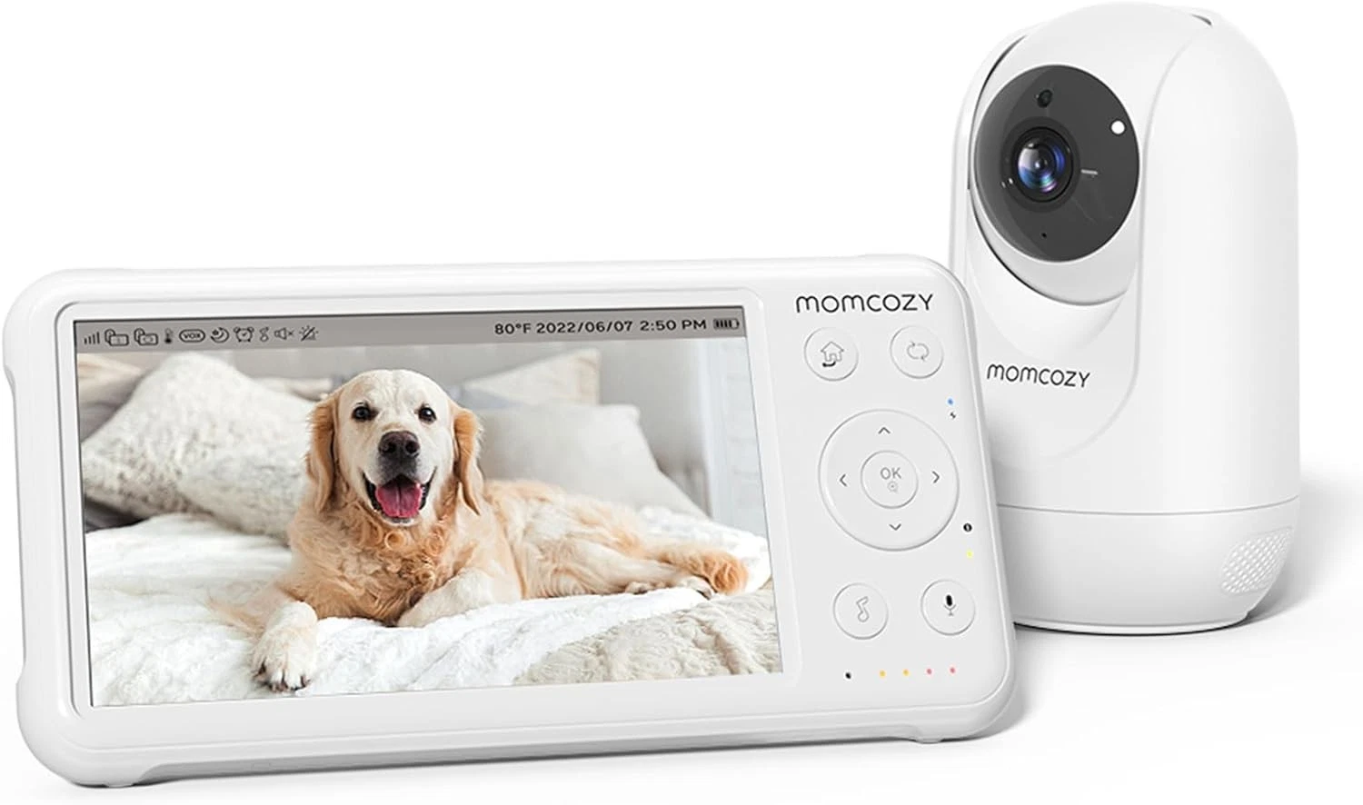 MOMCOZY BM01 Full HD LCD Screen Video Baby Monitor - White