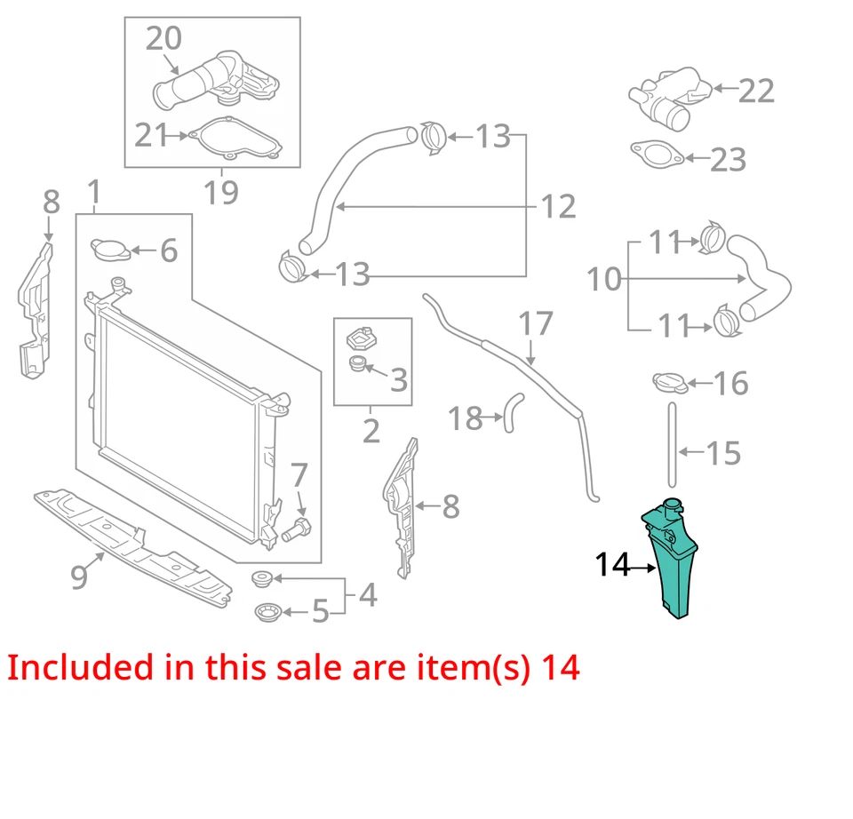 Hyundai Genesis 2013 botella de desbordamiento de refrigerante OEM 121 k millas - LKQ419215843 Foto 4 de 4