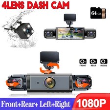 4Lens Dash Cam Car 1080P Front/Rear/Inside Video Recorder Camera G-Sensor 2025