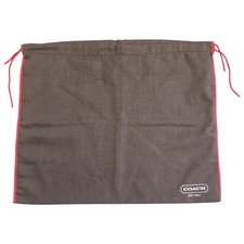 COACH Medium Dust Bag Brown Cotton Drawstring Handbag Storage 16x13 Authentic
