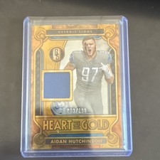 2023 Panini Gold Standard Heart of Gold Threads Aidan Hutchinson #12/199 MEM