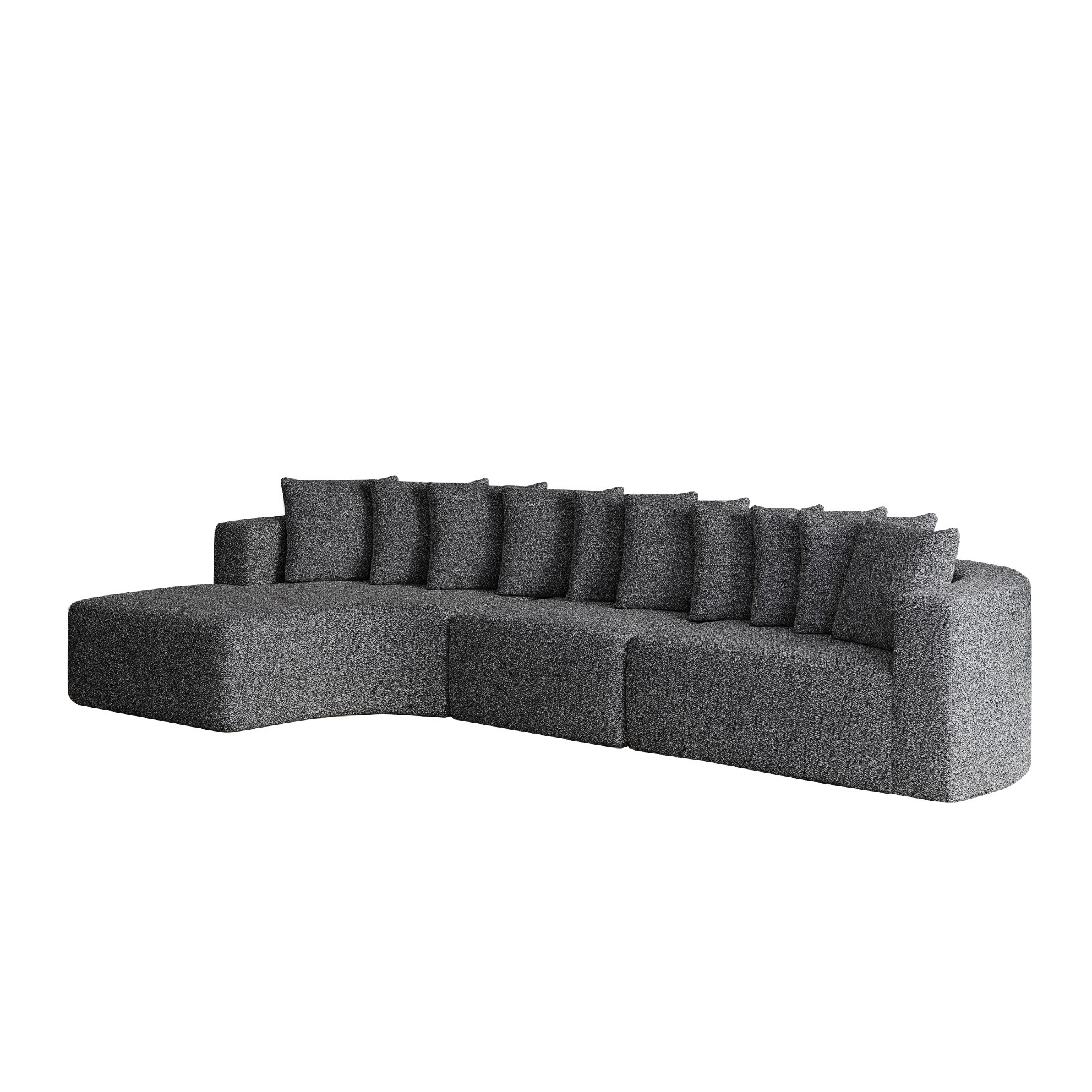 131.1-inch Chenille Sectional Modern Sofa Set,Includes 10 Pillows (Left Chaise)